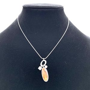 Lia Sophia Silver-tone Chain W/ Crystal Pendant